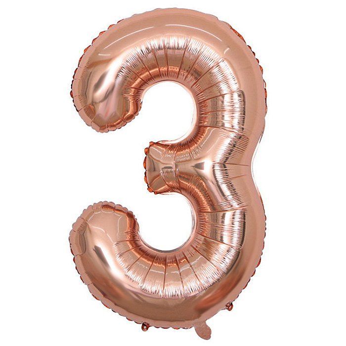 Helium Zahl Ballon "3"