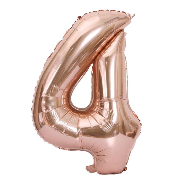 Helium Zahl Ballon "4"